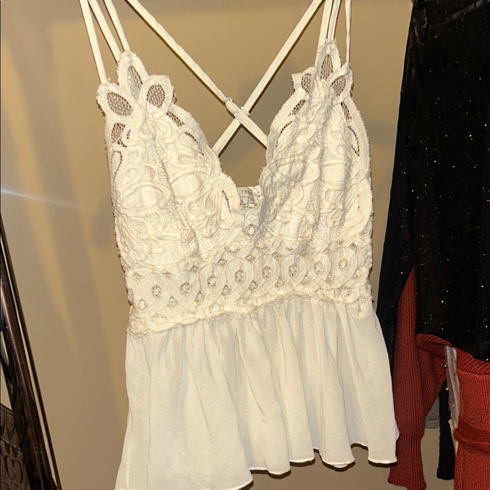 Love Tree Cream Lace Top